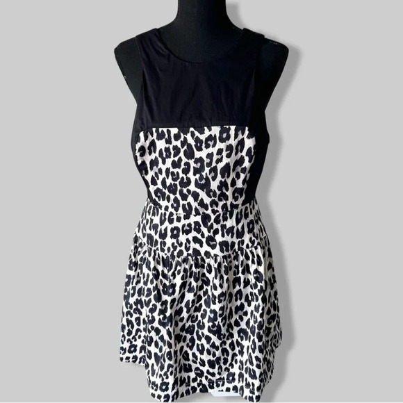 French Connection Leopard Print Racerback  Cocktail Dress - Picture 2 of 13
